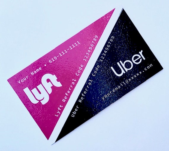 Thermography LYFT UBER Business Cards Lyft Code Card Uber