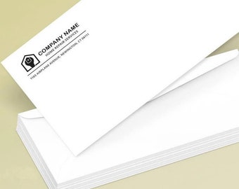 Personalized Business Envelopes ~ #10 White Wove Envelopes ~ Black Ink Printing Envelopes ~ Custom Personal Printed Envelopes