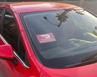 2 DOORDASH Delivery in Progress WINDSHIELD SIGN on Suction Cups~ Food Delivery Driver Sign  Cups ~ with 15 Free Fillable Doordash Rate Cards