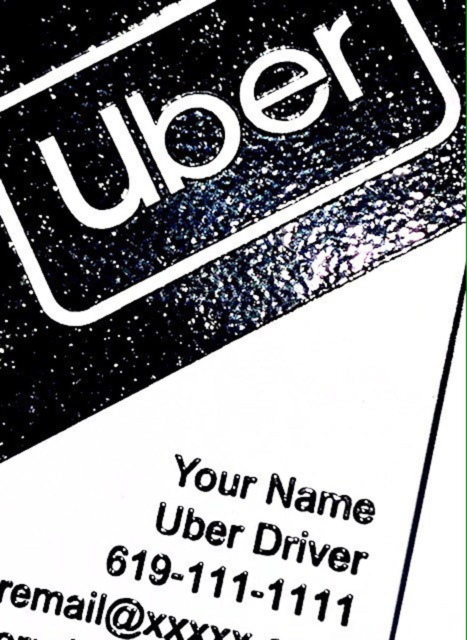 THERMOGRAPHY printed UBER Business Cards Uber Code Card Etsy