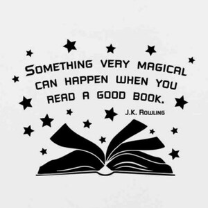Something Very Magical Can Happen Quote Reading Wall Decal Book Decor Education Gift Library Vinyl Sticker Wall Art Poster Kids Decor 87thn