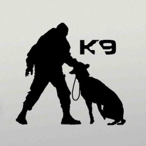 K9 Wall Decal K-9 Decal Vinyl Sticker K9 Sign Police Dog German Shepherd Poster K9 Unit Wall Art Office Policeman Gifts Police Decor 75thn
