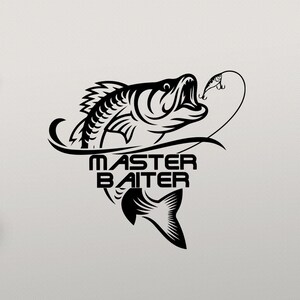 Master Baiter Wall Decal Vinyl Sticker Fishing Wall Sign Fish Wall Decor Fishman Poster Car Decal Home Wall Art Fisherman Gift Print 1479