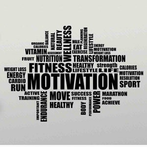 Motivazione fitness Vinile Decal Word Cloud Palestra Citazione Parete rimovibile Adesivo Parete Fitness Decor Sign Poster motivazionale Wall Art Gift 475n
