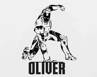 Personalized Iron Man Wall Decal Custom Name Sign Vinyl Sticker Superhero Poster Wall Art Teen Gift Kids Room Boy Nursery Decor Stencil 82m
