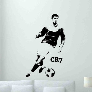 Ronaldo Wall Decal CR7 Vinyl Sticker Football Sign Removable Wall Decal Gym Wall Decor Soccer Player Poster Ronaldo Wall Art Sport Gift 43i