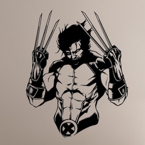 Wolverine pared calcomanía vinilo etiqueta engomada signo de stencil superhéroe cartel niños pared arte salón de juegos niños habitación niño vivero decoración 92thn