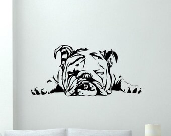 English Bulldog Wall Decal Nursery Vinyl Sticker Puppy Dog Wall Sign Pug Poster Animals Wall Art Zoo Gift Kids Baby Bedroom Decor 34ca
