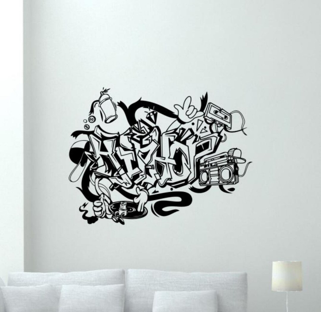 Hip Hop Graffiti Wall Decal Vinyl Sticker Hiphop Wall Decor Etsy