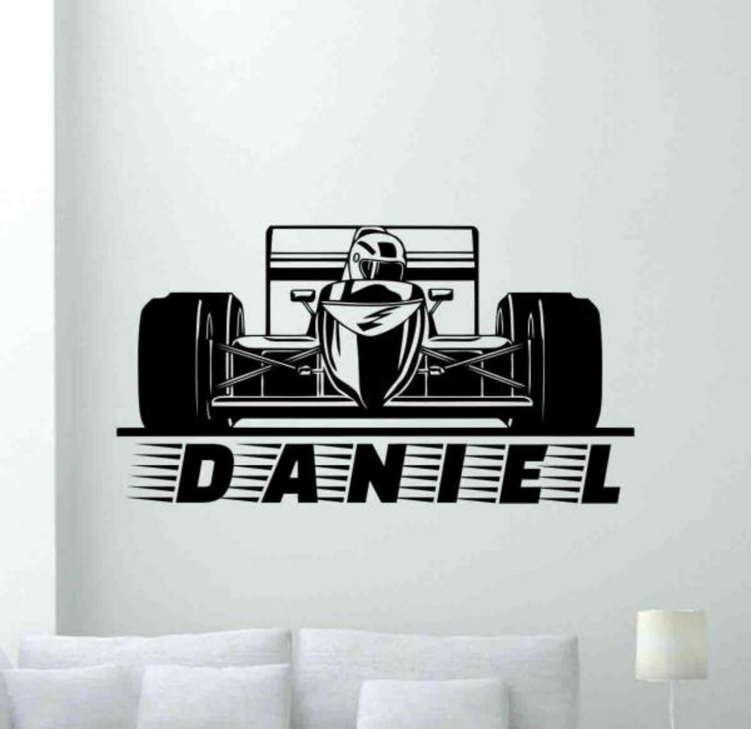Personalized Formula One Wall Decal Custom Name Sign Race Vinyl Sticker ...