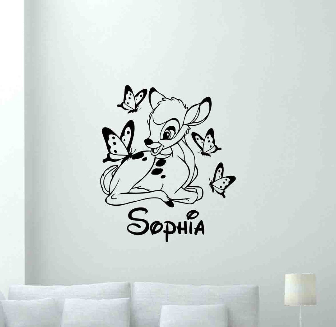 Personalized Bambi Wall Decal Girl Nursery Vinyl Sticker Etsy