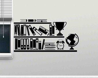 Books Shelves Wall Decal Reading Vinyl Sticker Library Decor Classroom Sign Book Poster School Wall Art Teacher Gift Education Decor 153v