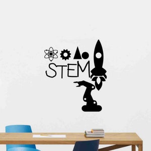 STEM Wall Decal Classroom Vinyl Sticker STEM Stickers Sign Science Poster College School Wall Art Teacher Gift Education Wall Decor 91thn