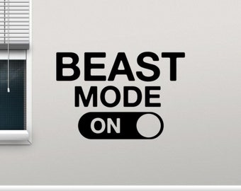 Modo bestia en la pared calcomanía vinilo pegatina Fitness cita hogar gimnasio decoración cartel motivacional entrenamiento arte regalo Mural plantilla 113gy