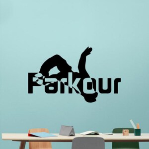 Parkour Wall Decal Vinyl Sticker Sign Logo Quote Poster Wall Art Extreme Gift Wall Decor Stencil Print Removable Mural 83xx