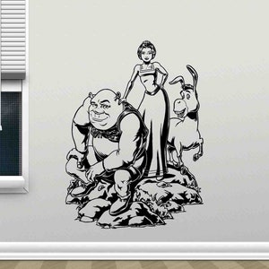 Shrek pared calcomanía vivero vinilo pegatina casa pared signo stencil Shrek cartel niños pared arte regalo niños habitación dormitorio dormitorio decoración z391