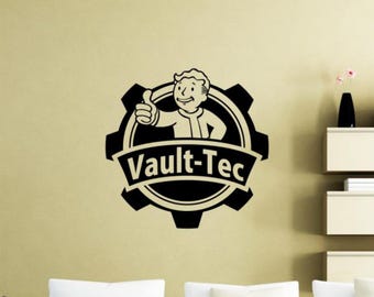 Vault tec Vinyl Aufkleber Gamer Geschenk Logo Movie Zeichen Kinderzimmerdeko Poster Wand Kunst Wandbild Eine Farbe Kein Hintergrund 3455