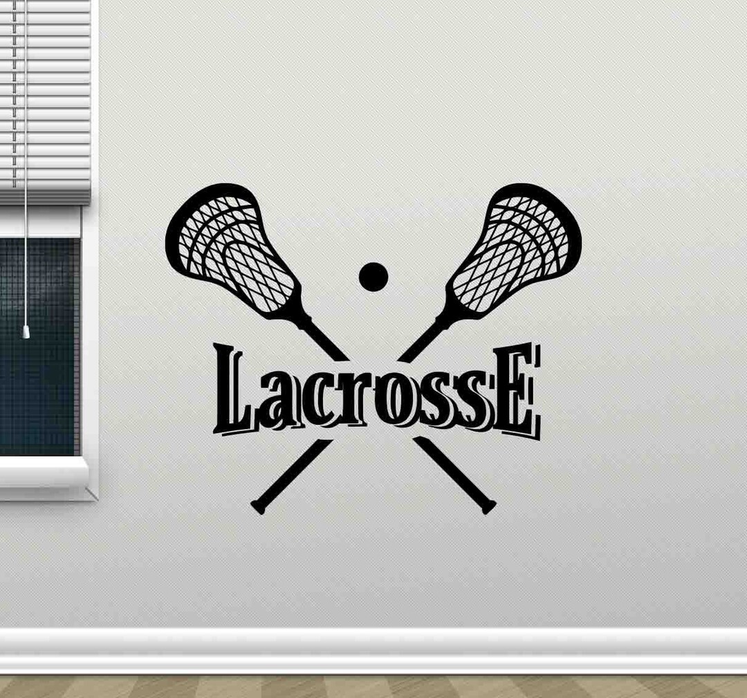 Lacrosse Vinyl Stickers Lacrosse Sign Removable Wall Decal Lacrosse ...