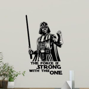 La fuerza es fuerte con esta pared calcomanía vinilo pegatina cita Geek niños regalo cartel niños habitación decoración vivero pared arte Mural 19sw