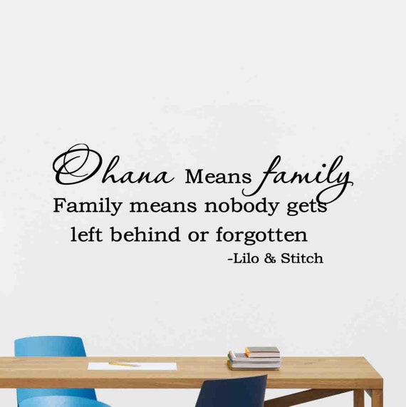 Wall Art OHANA MEANS FAMILY LILO AND STITCH Vinyl Wall Quote Decal Home  Decor Sticker