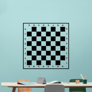 Chessboard Decal Vinyl Sticker Wall Window Door Table Game Chess Board Checkers Decor Sign Poster Art Chess Player Gift Stencil 129ex