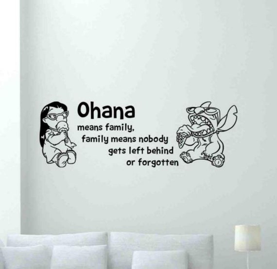 Ohana Means Family Decal Nursery Wall Vinyl Sticker Lilo and