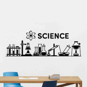 Science Vinyl Decal Classroom Wall Sticker Chemistry Sign Study Science Poster College School Wall Art Teacher Gift Education Decor 40v