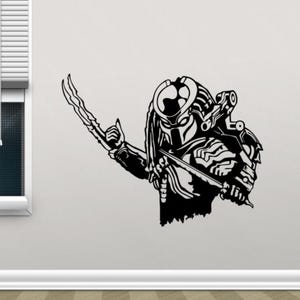 Predator Wall Decal Vinyl Sticker Superhero Sign Gift Comics Decor Kids Room Poster Wall Art One Color No Background 3478