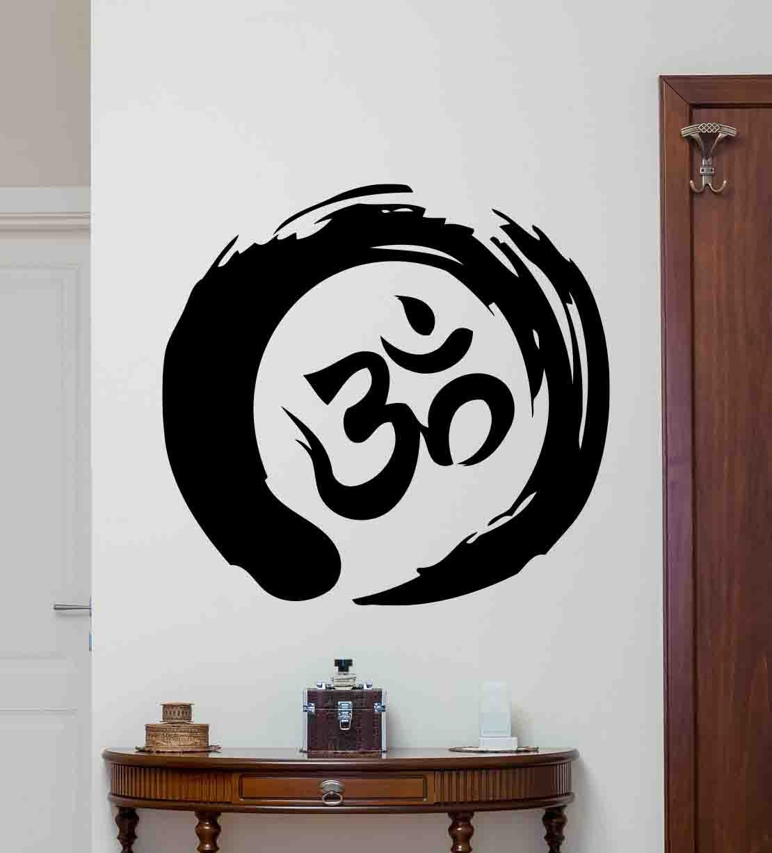 Zen Circle Om Symbol Wall Decal Ohm Buddhism Poster Yoga Enso Vinyl Sticker 