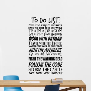 Calcomanía de pared con lista de tareas pendientes, vinilo adhesivo, frase "We Do Geek", decoración popular, letrero, póster de cuentos, arte de pared de fantasía, regalo geek, reglas, mural 57me