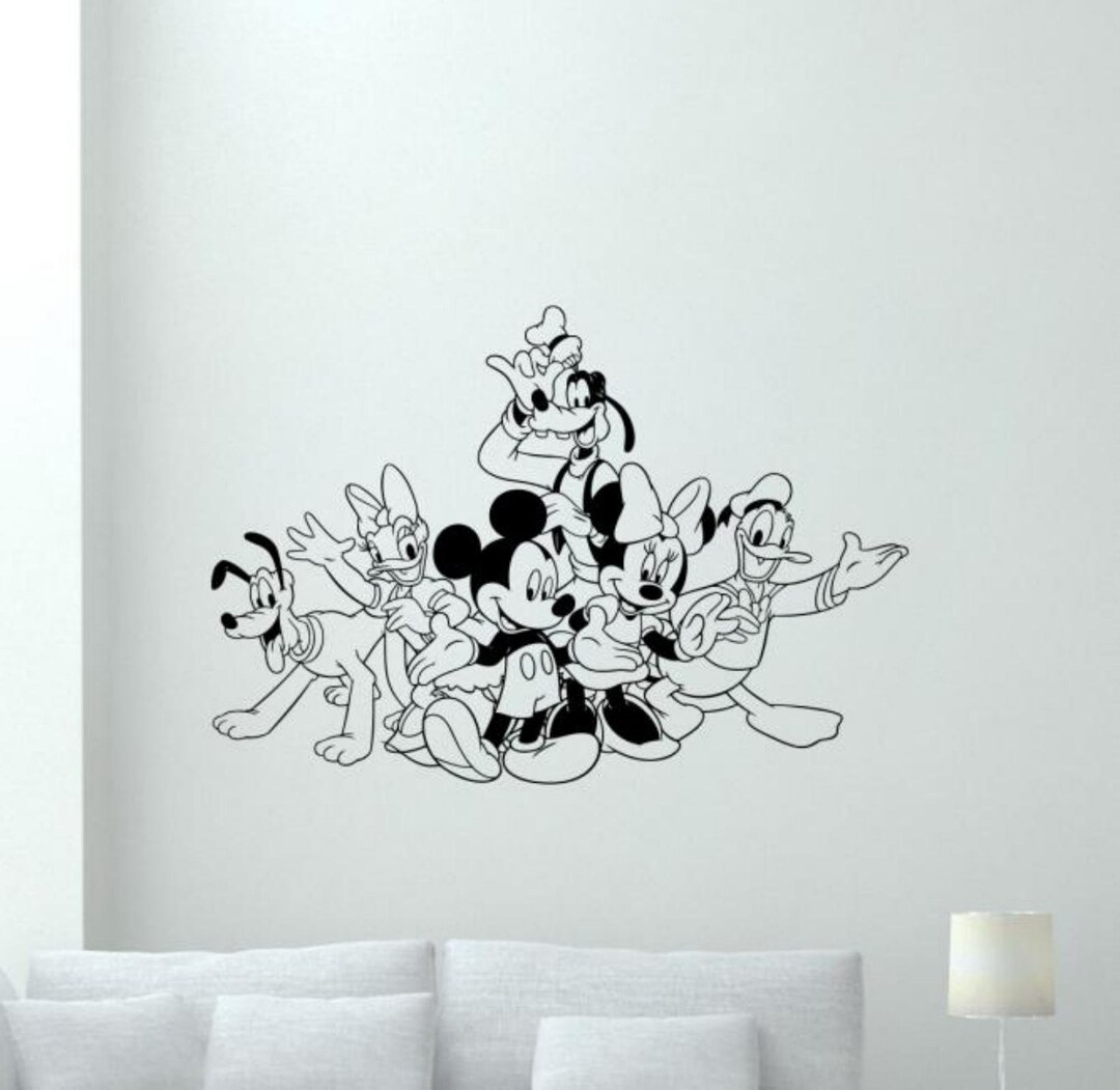 Mickey and Friends Wall Decal Stencil Nursery Wall Sticker Sign Mouse