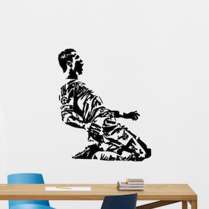 Ronaldo Wall Decal Vinyl Sticker Football Sign Removable Wall Decal Gym Wall Decor Soccer Player Poster Ronaldo Wall Art Sport Gift ST