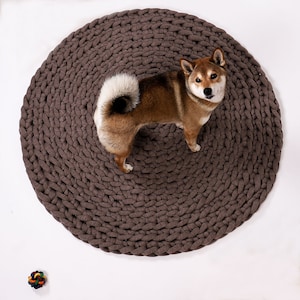 ROUND KIDS RUG, Bathroom rug, nursery rug, kidsplay mat, modern vegan rug, chunky knitted rug, chunky knit rug, chunky cotton yarn rug