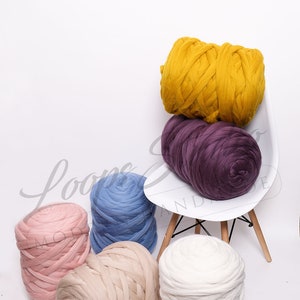 100% Merino wool roving For Arm knit, Giant MERINO WOOL, Giant knitting, Super chunky wool, Felting, Roving wet felting merino tops image 3