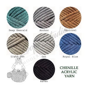 Acrylic Chenille Yarn, HIGH QUALITY! Chunky arm knit yarn, Super chunky yarn, Big giant yarn, Super chunky vegan yarn, Yarn giant