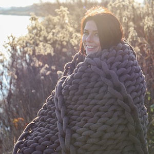 Big knit blankets, Chunky knit blanket, Arm Knit Blanket, Chunky Blanket, Giant Blanket, Hand Knitted Chunky Knit, cotton chunky blanket