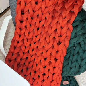 Orange Chunky Knit Blanket – Hands On For Homemade