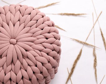 knitted rope pouf