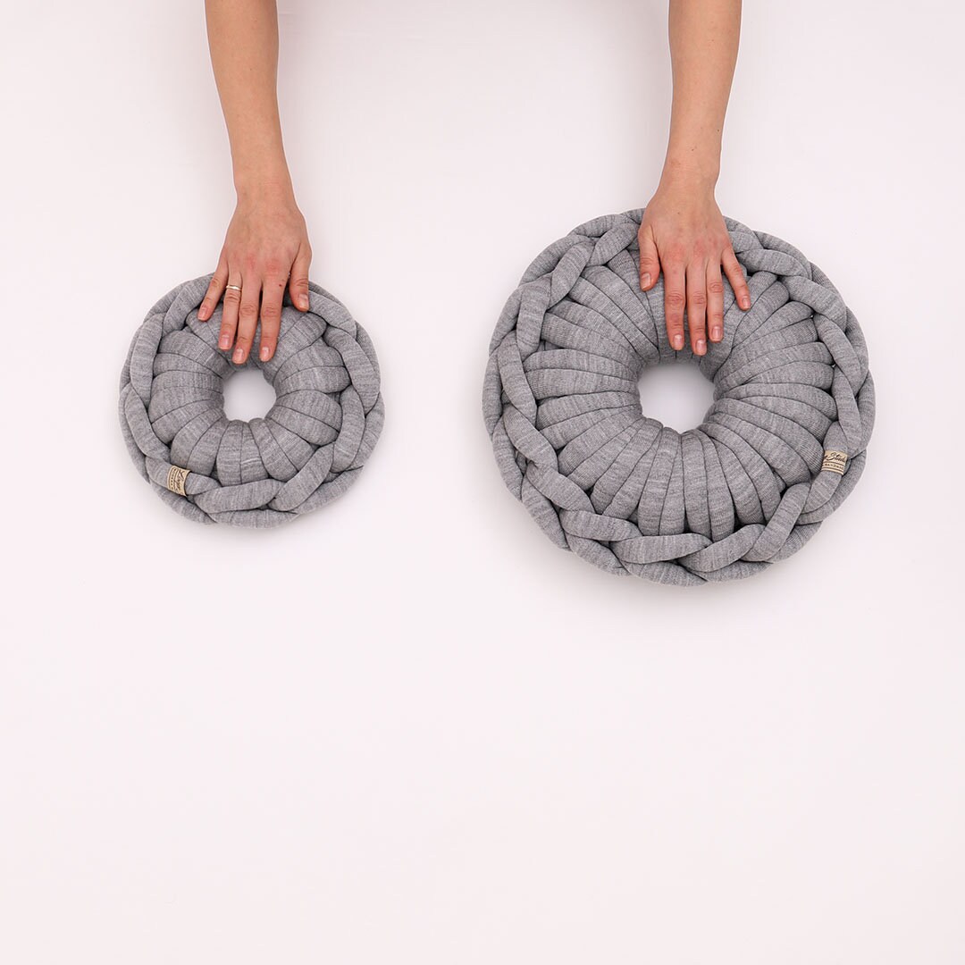 Chunky Knit Round Cushion Decorativ ROUND Knit PILLOW Etsy