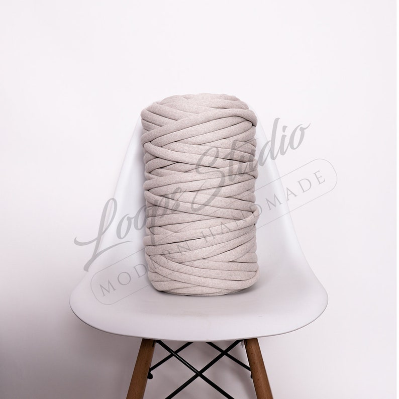 Chunky COTTON yarn, ORGANIC yarn, Big cotton tube yarn, Chunky yarn, Giant cotton yarn, Cotton braid image 10