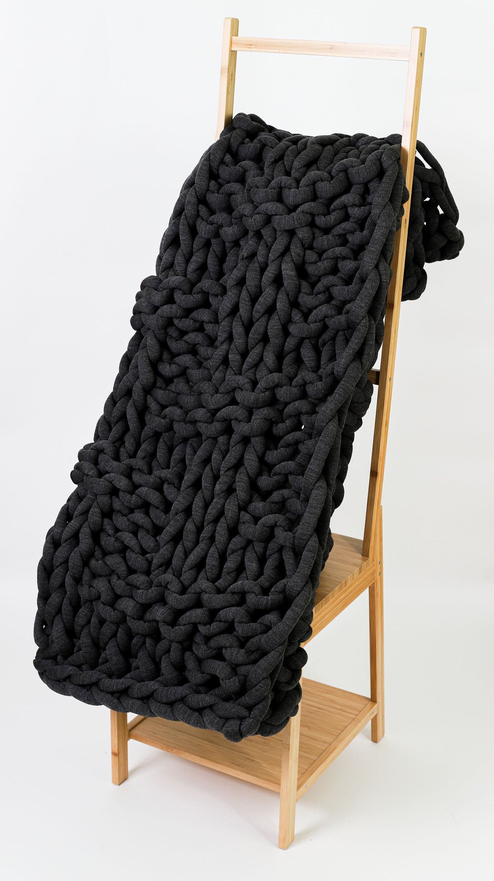 Chunky Knit Throw Blanket Chunky Tube Yarn Blanket Arm Knit Etsy