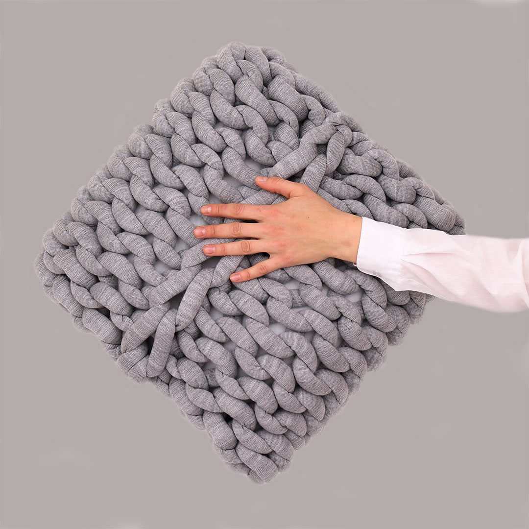 Chunky CUSHION Made From Vegan Yarn Chunky Yarn PILLOW Etsy