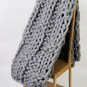 Chunky knit throw blanket, chunky tube yarn blanket, Arm Knit Blanket, Giant Blanket, Hand Knitted Chunky Knit, giant cable knit blanket