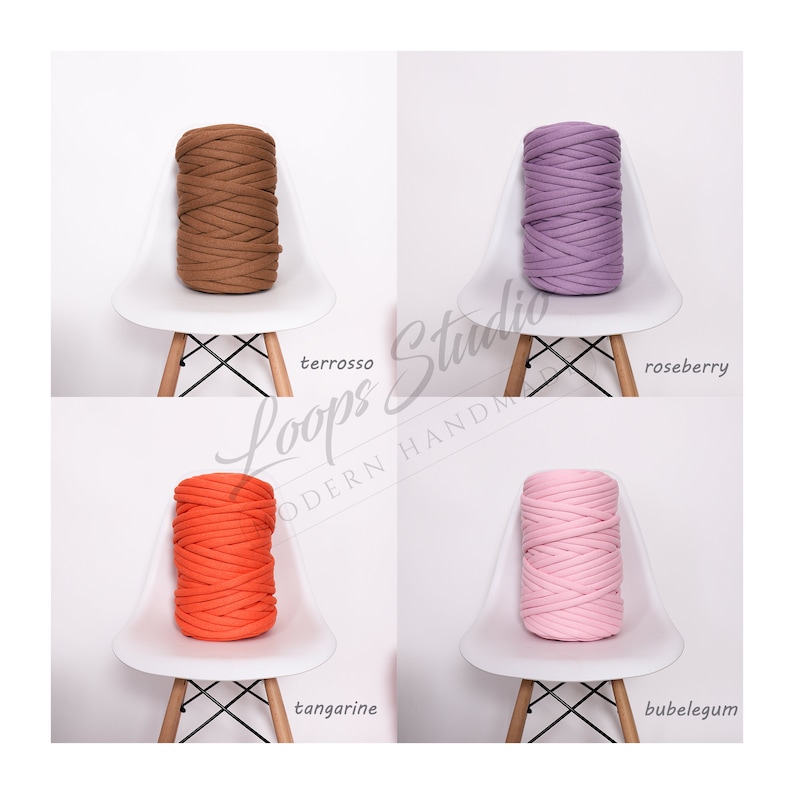 Chunky COTTON yarn, ORGANIC yarn, Big cotton tube yarn, Chunky yarn, Giant cotton yarn, Cotton braid image 4