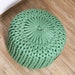 KNIT POUF, Pink Green Grey Brown hand Pillow OTTOMAN Pouf, Pouffe scandinavian, Footstool, Hand knitted pouffe, Maxi knit pouf 