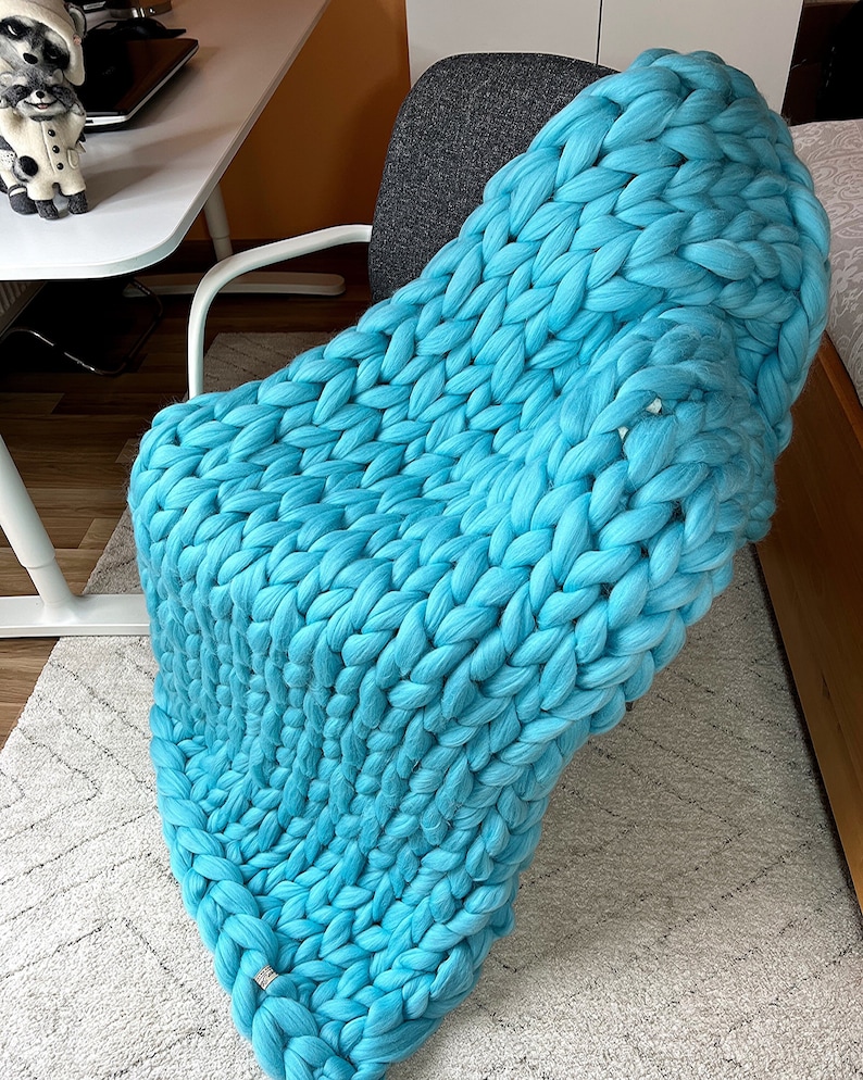 100% Merino Wool Blanket, Chunky Blankety, Christmas Gift, Soft Big merino wool blanket image 1