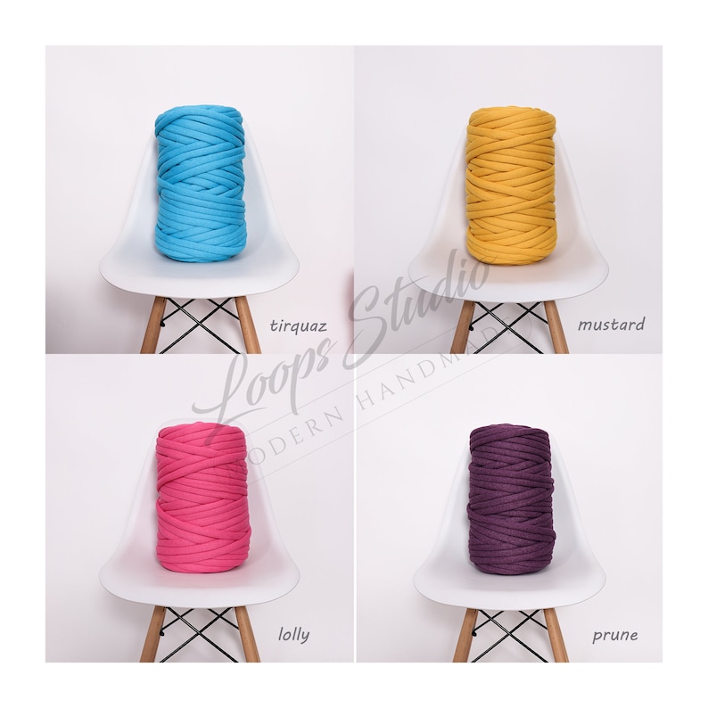 Chunky COTTON yarn, ORGANIC yarn, Big cotton tube yarn, Chunky yarn, Giant cotton yarn, Cotton braid image 6