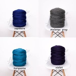 100% lana merino roving per maglia da braccio, LANA MERINO gigante, maglia gigante, lana super grossa, infeltrimento, top merino in feltro bagnato roving immagine 5