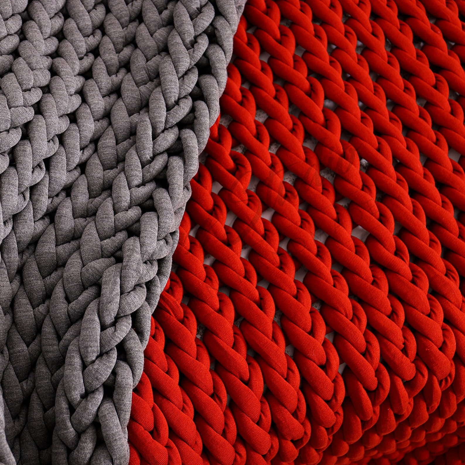 SALE Chunky Knit Throw Blanket Chunky Tube Yarn Blanket Arm Etsy