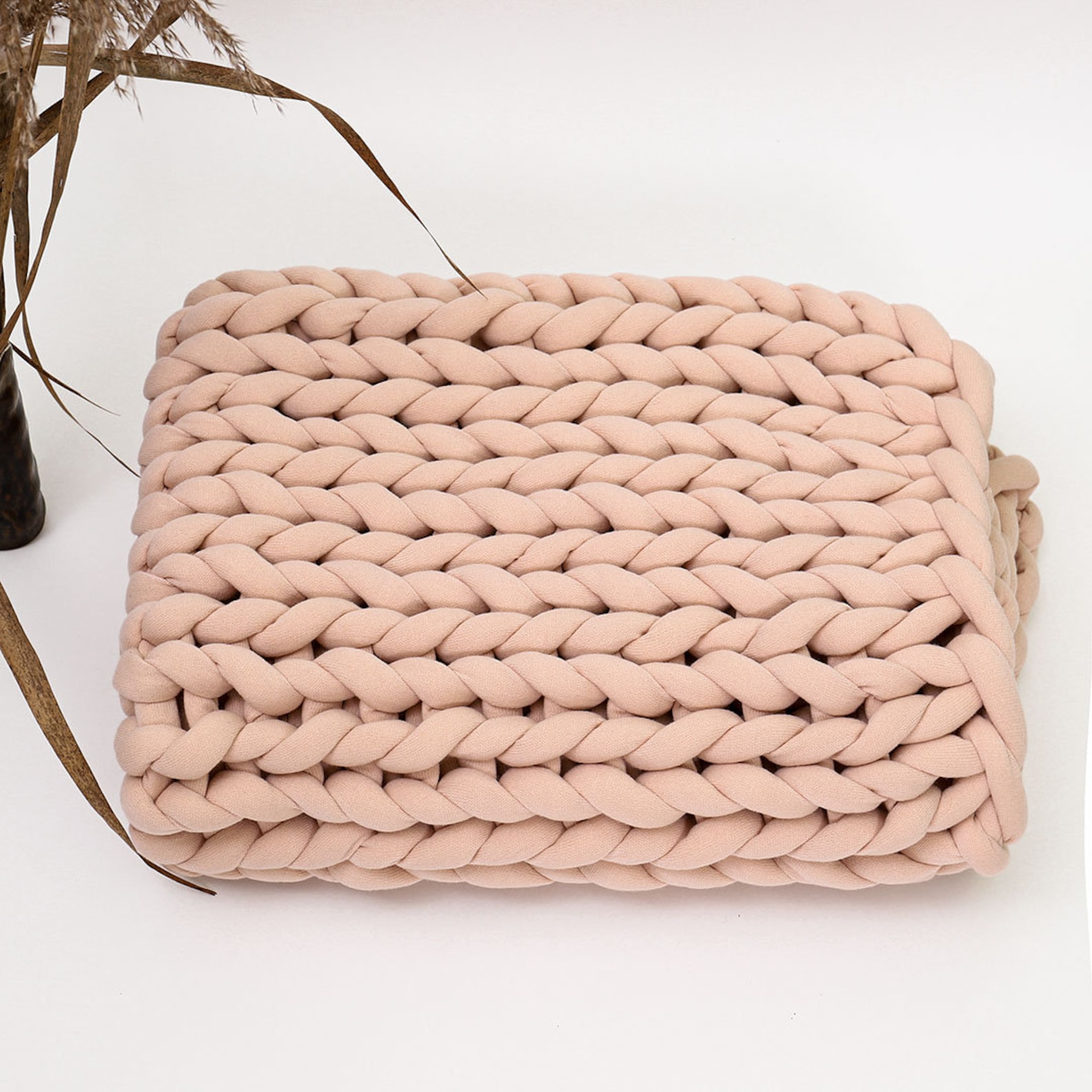 Chunky Blanket Chunky Blue Knit Blanket Knit Throw Blanket Etsy